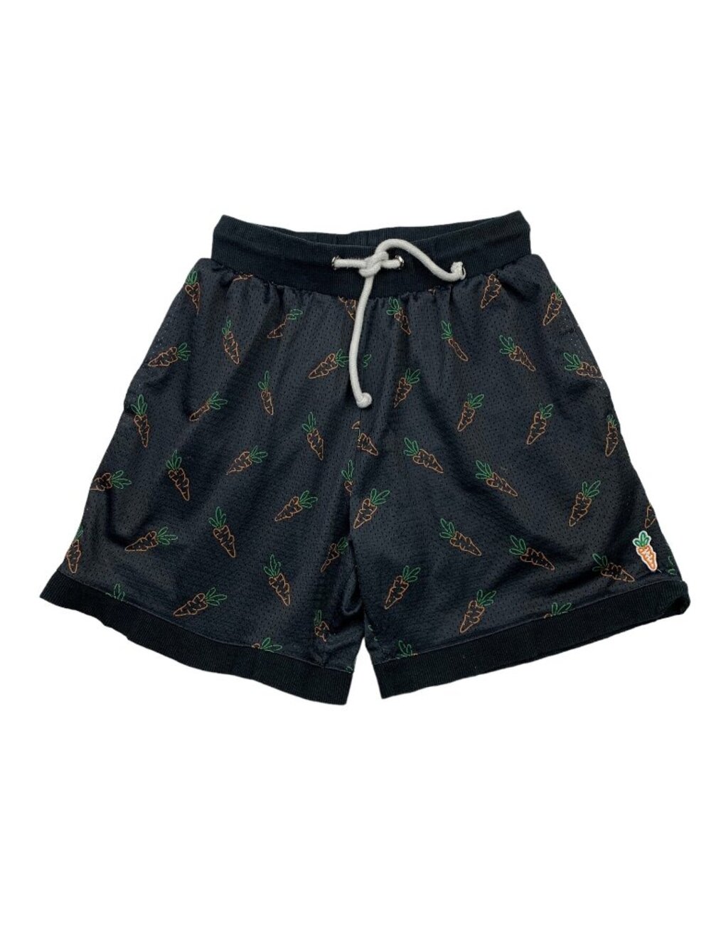 Anwar Carrots Men's Stretch Waist Athletic Shorts Black Carrots All Over • Small